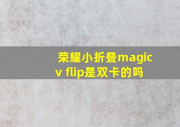 荣耀小折叠magicv flip是双卡的吗